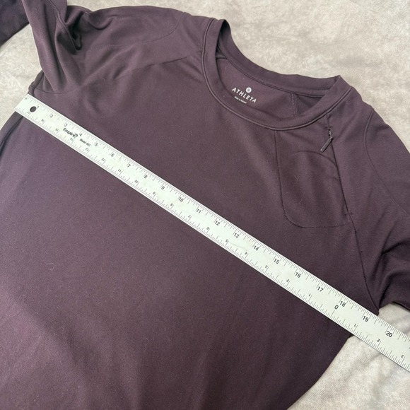 Athleta Superluxe Top Women Medium Purple Long Sleeve Running Thumbholes - Picture 5 of 10